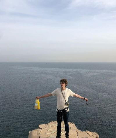 Eric Van Gils enjoying his time on Goree, Dakar, Senegal.